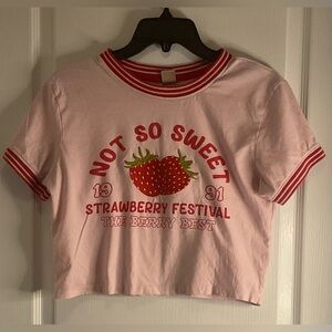 Messy Bun Just Chillin Pink 'Not So Sweet' Strawberry Festival Graphic Tee